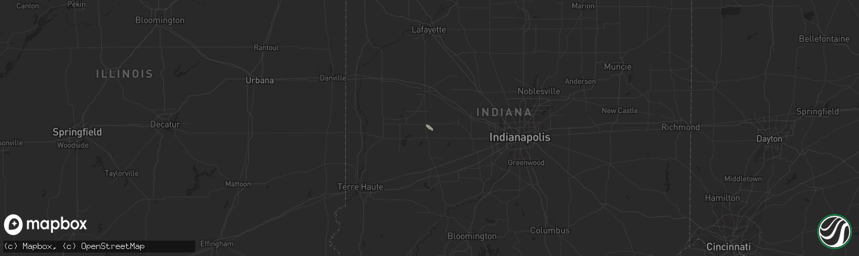 Hail map in Roachdale, IN on April 1, 2011