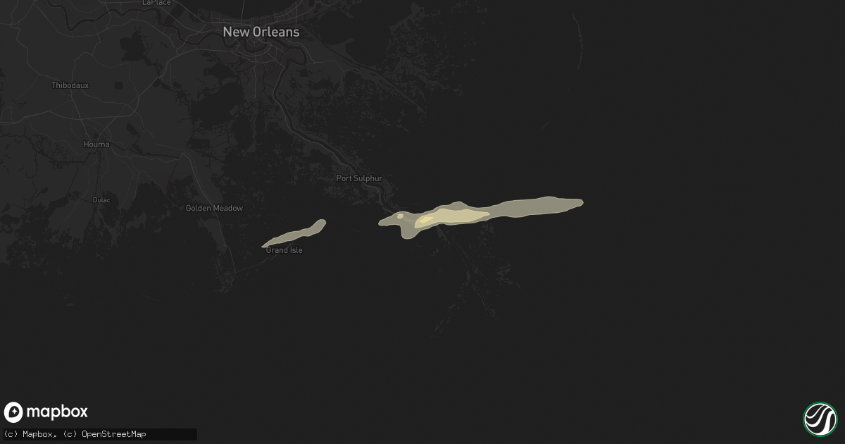 Hail map in Lafitte, LA on April 1, 2022
