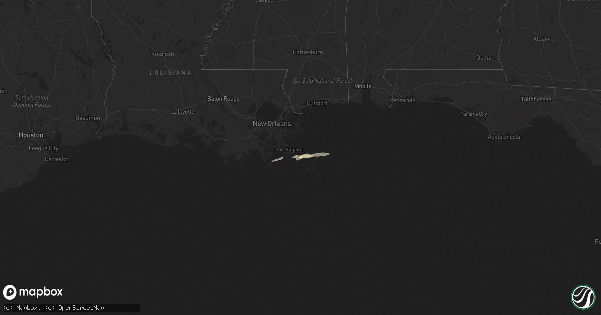 Hail map in Louisiana on April 1, 2022