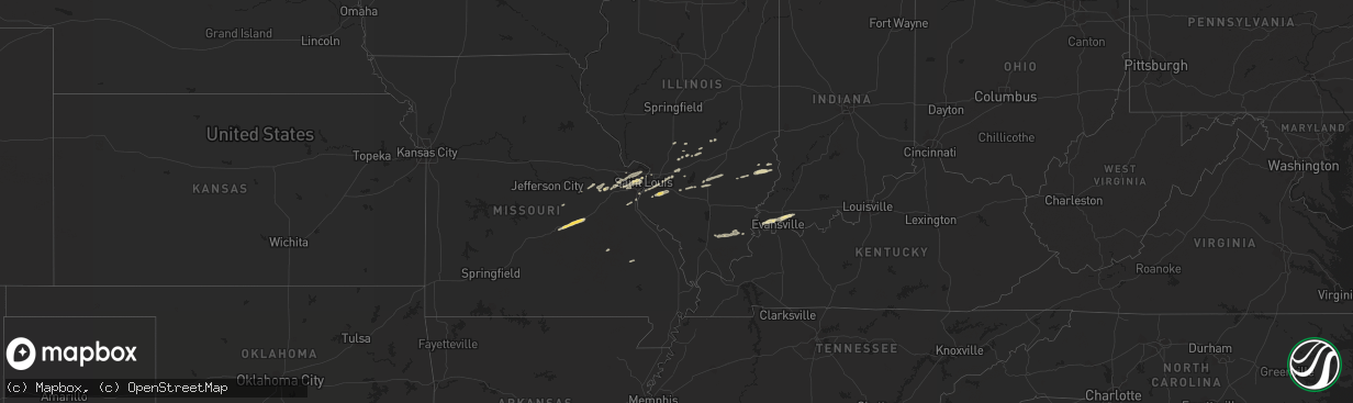 Hail map in Illinois on April 2, 2018