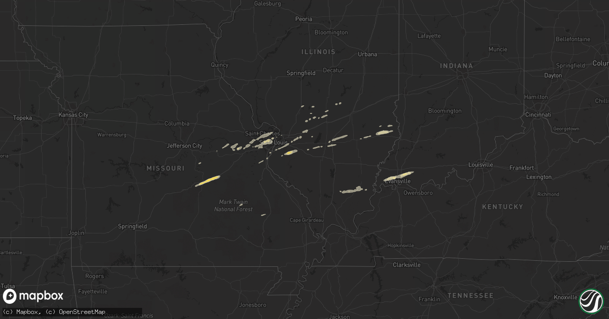 Hail map in Indiana on April 2, 2018