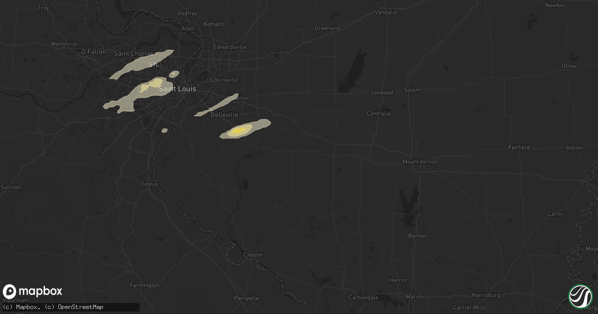 Hail map in Saint James, MO on April 2, 2018