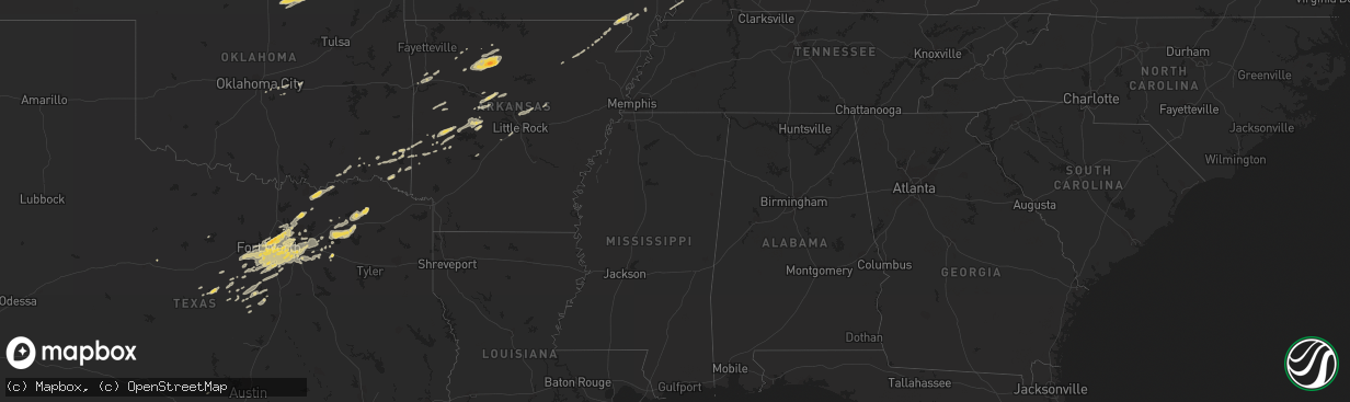 Hail map on April 3, 2011
