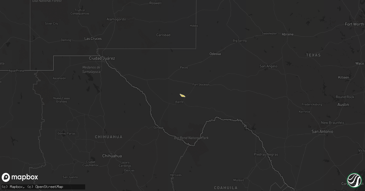 Hail map on April 3, 2021