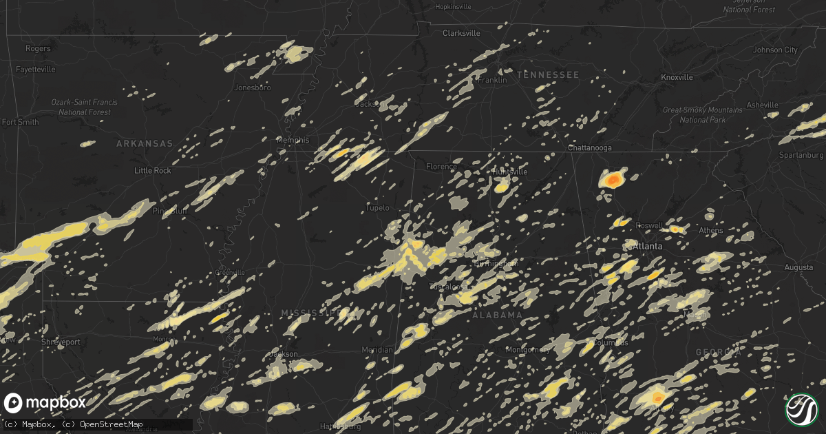 Hail map in Georgia on April 4, 2011
