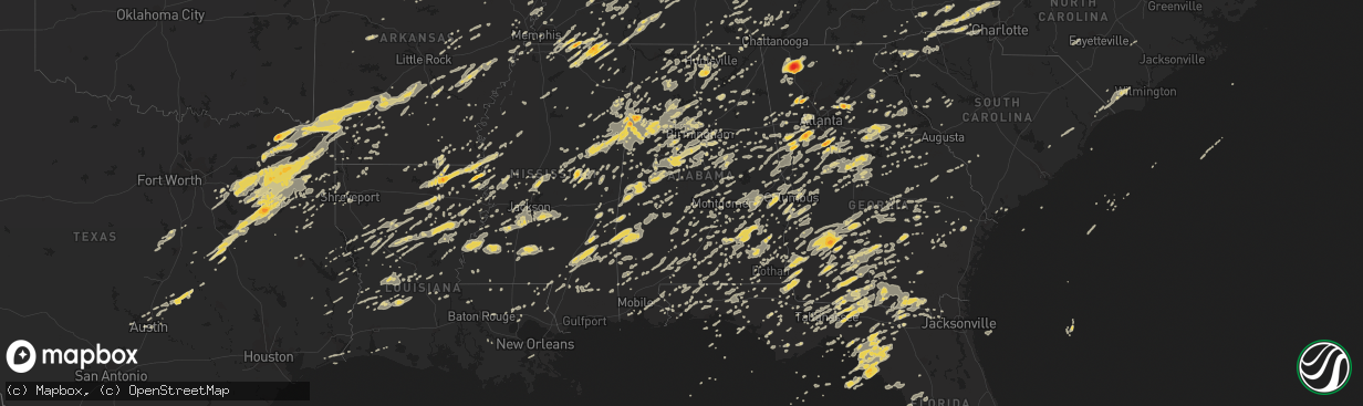 Hail map on April 4, 2011