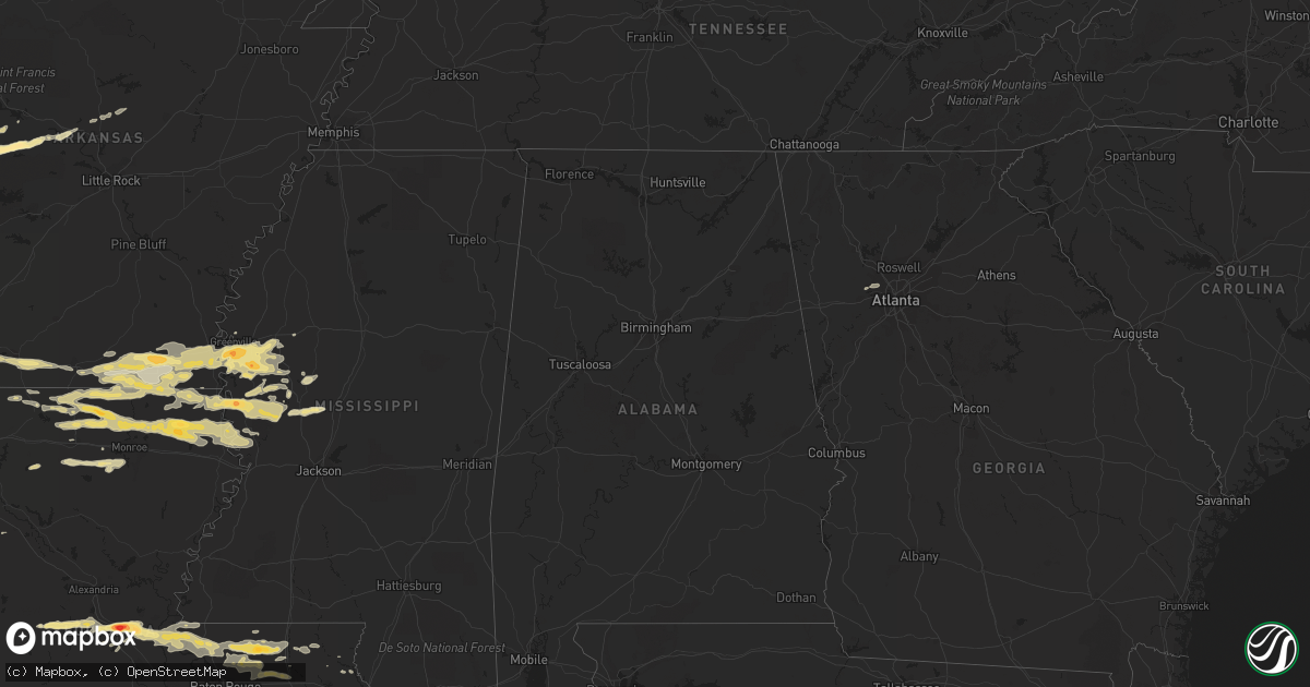 Hail map in Georgia on April 4, 2012