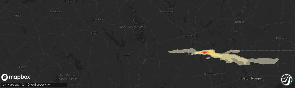 Hail map in Hollandale, MS on April 4, 2012