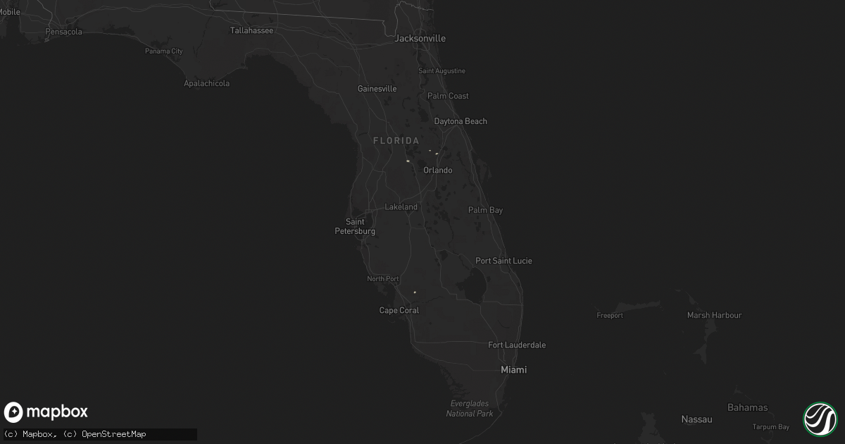 Hail map in Florida on April 5, 2011