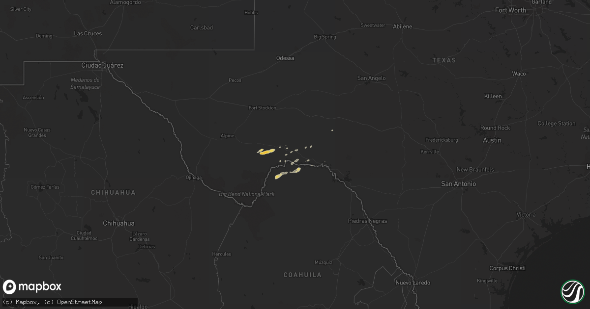 Hail map on April 5, 2015