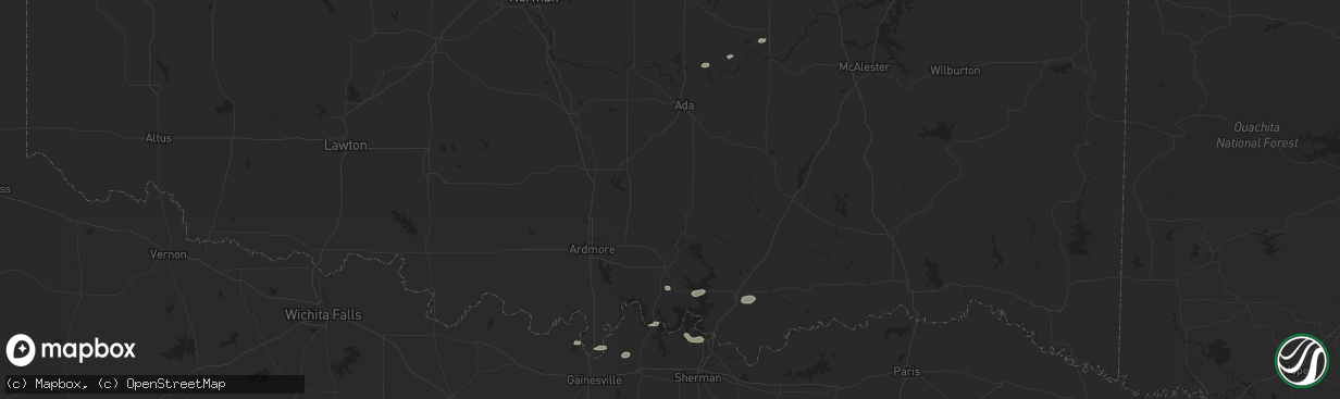 Hail map in Whitesboro, TX on April 5, 2018