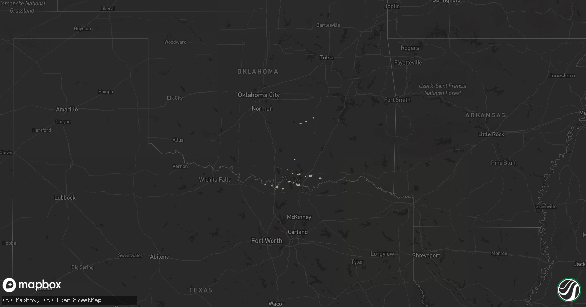 Hail map on April 5, 2018