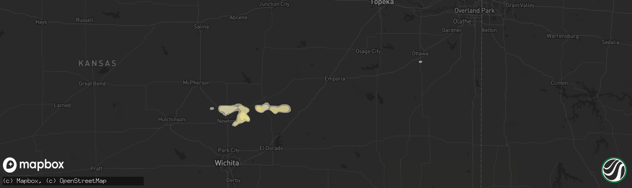 Hail map in Florence, KS on April 7, 2011
