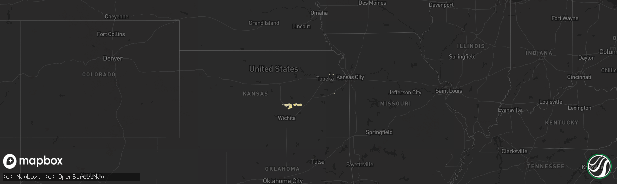 Hail map in Kansas on April 7, 2011