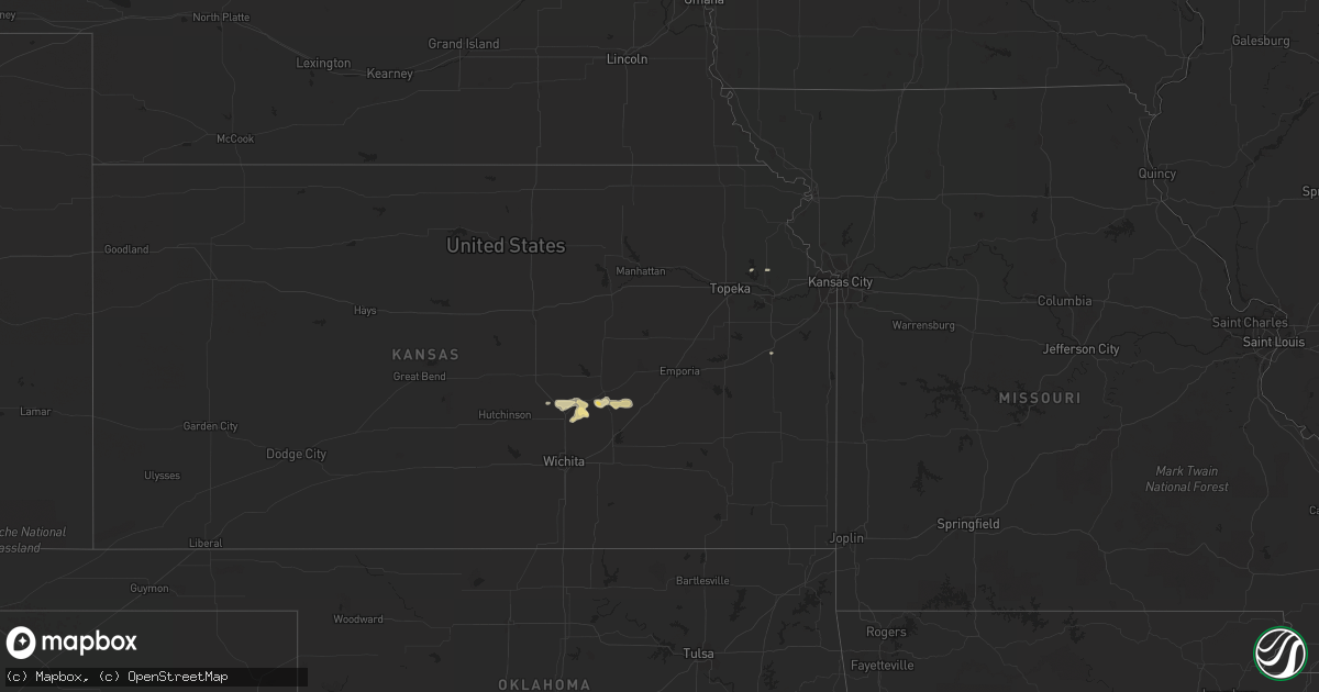 Hail map in Kansas on April 7, 2011
