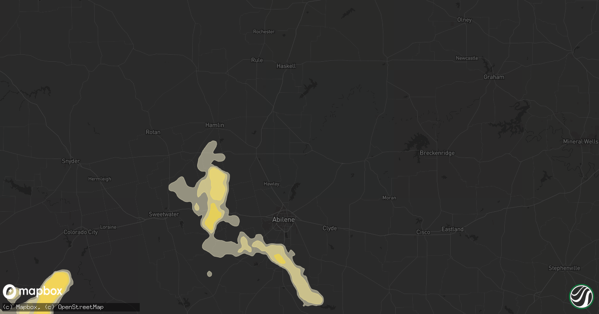 Hail map in Roff, OK on April 7, 2012