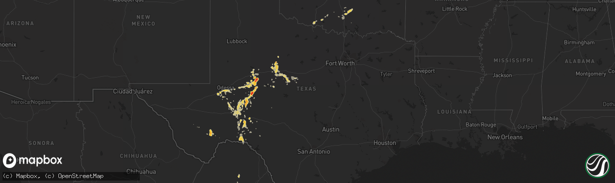 Hail map on April 7, 2012