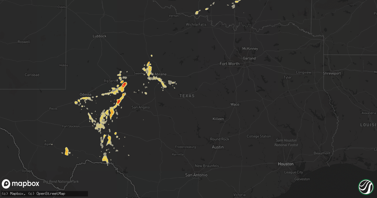 Hail map on April 7, 2012