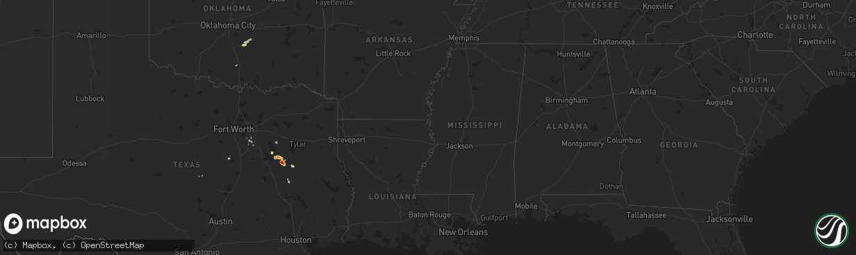 Hail map on April 8, 2012