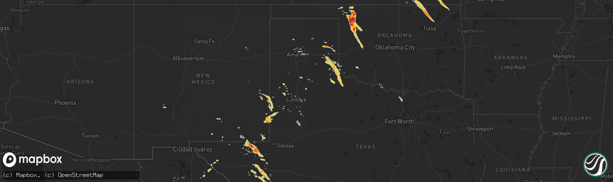 Hail map on April 9, 2012
