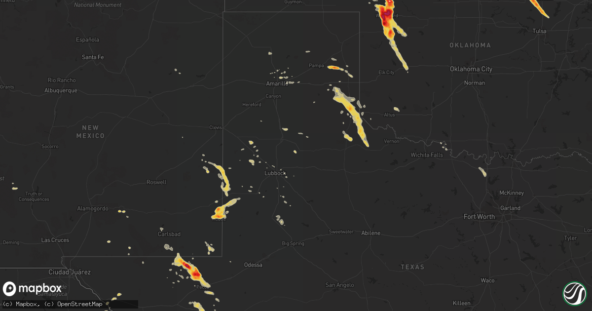 Hail map on April 9, 2012