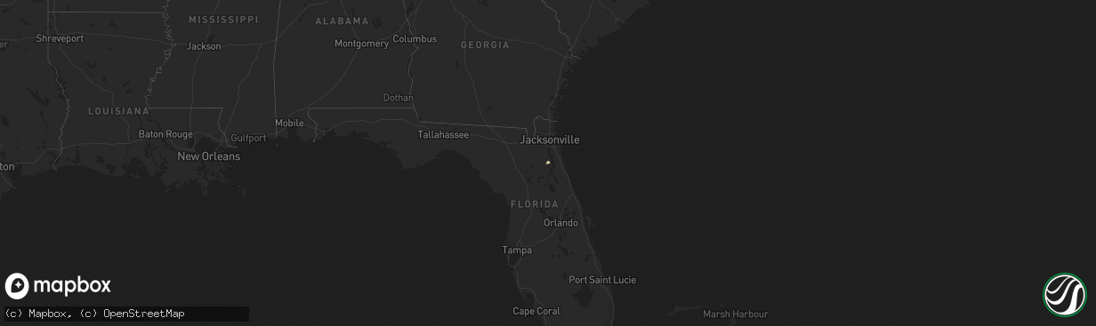 Hail map in Florida on April 9, 2018