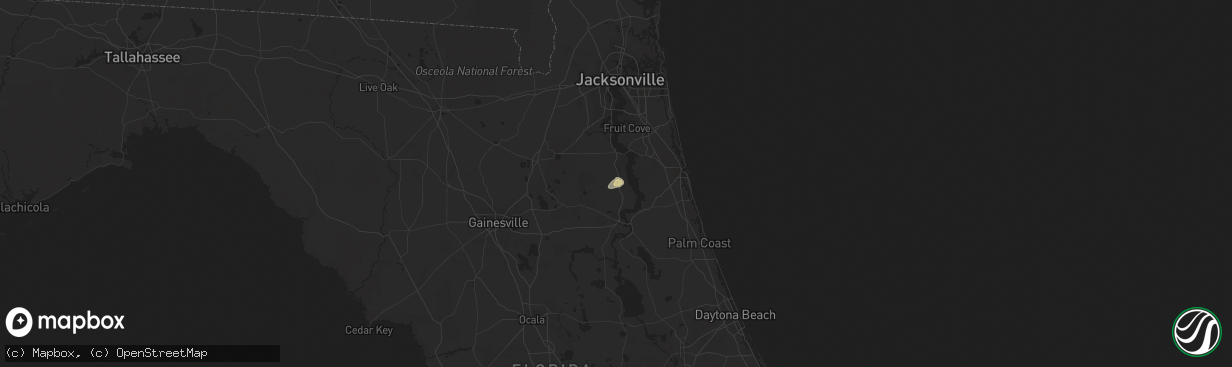 Hail map in Palatka, FL on April 9, 2018