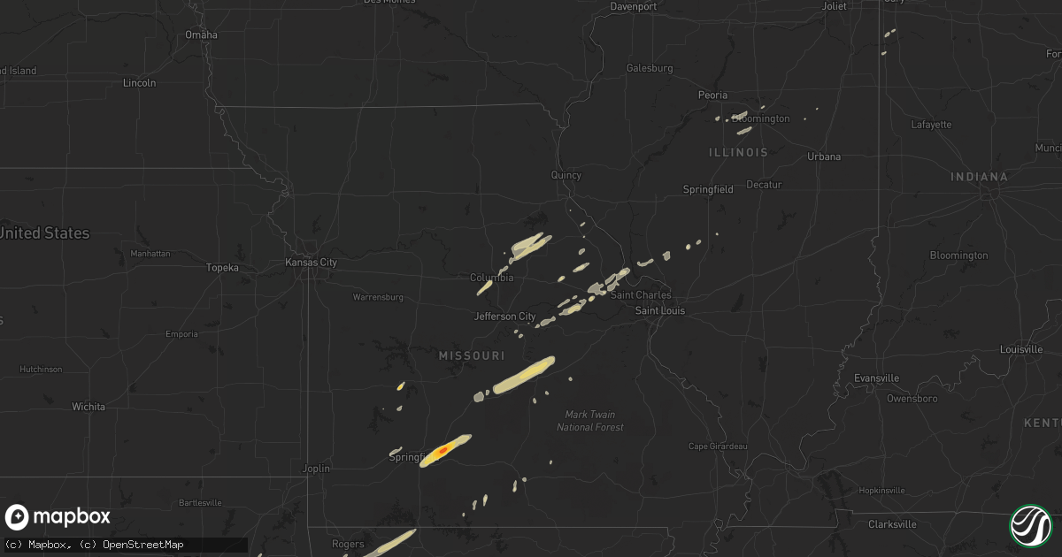 Hail map in Illinois on April 10, 2011