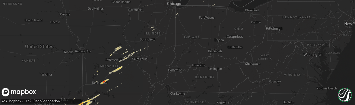 Hail map on April 10, 2011