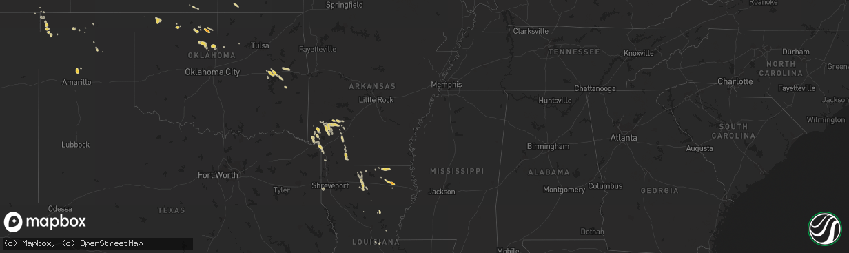 Hail map on April 10, 2012