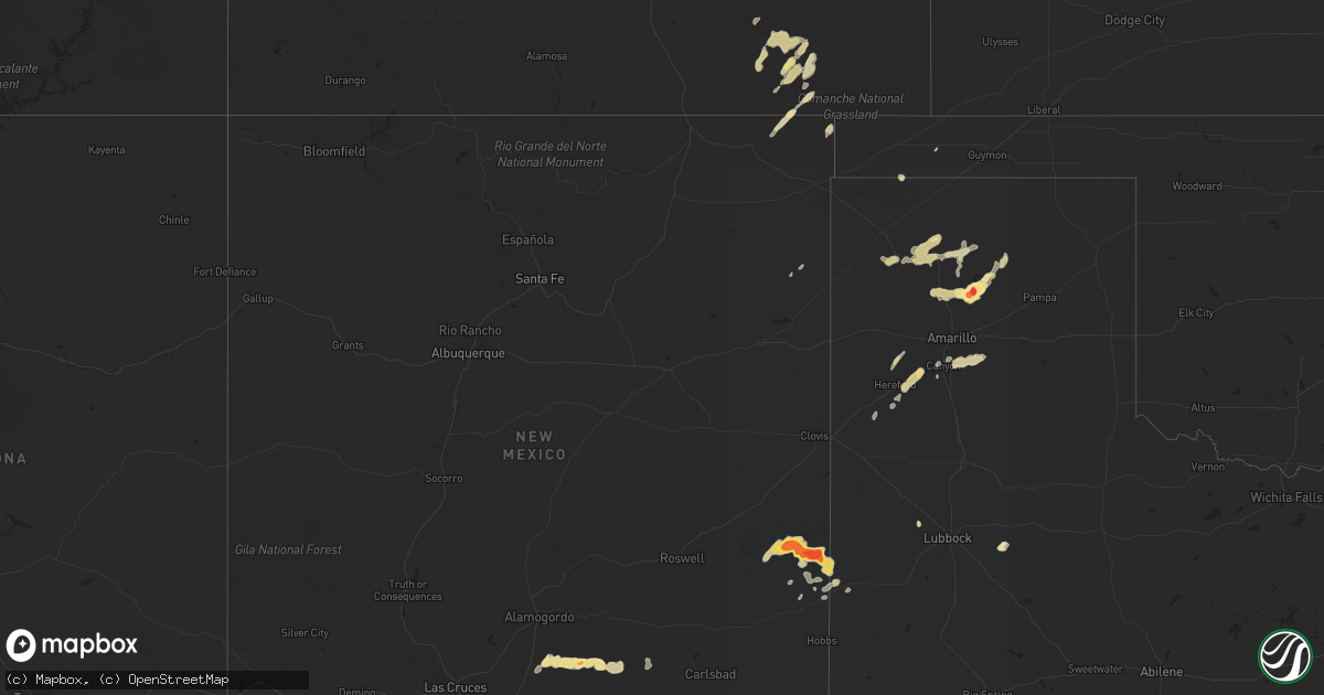 Hail map in Texas on April 11, 2012