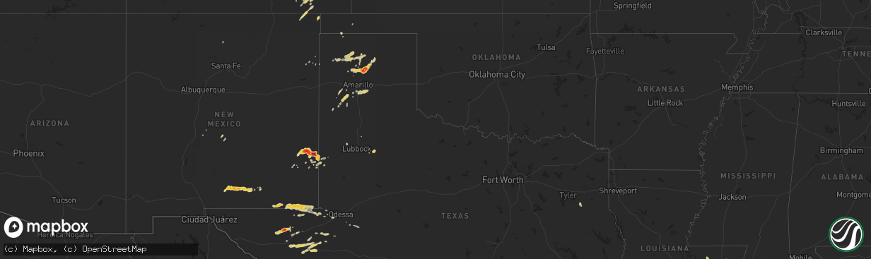 Hail map on April 11, 2012