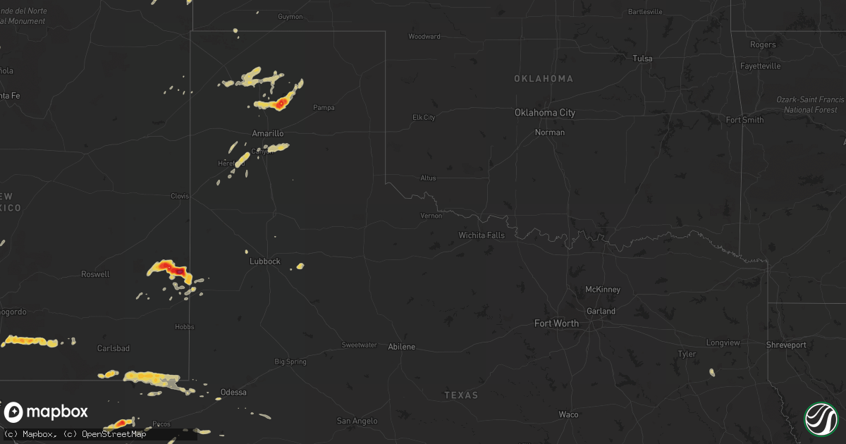 Hail map on April 11, 2012