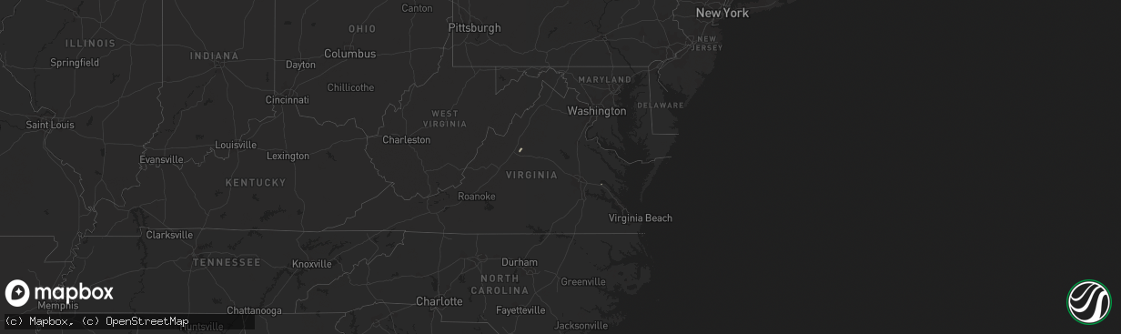 Hail map in Virginia on April 12, 2011