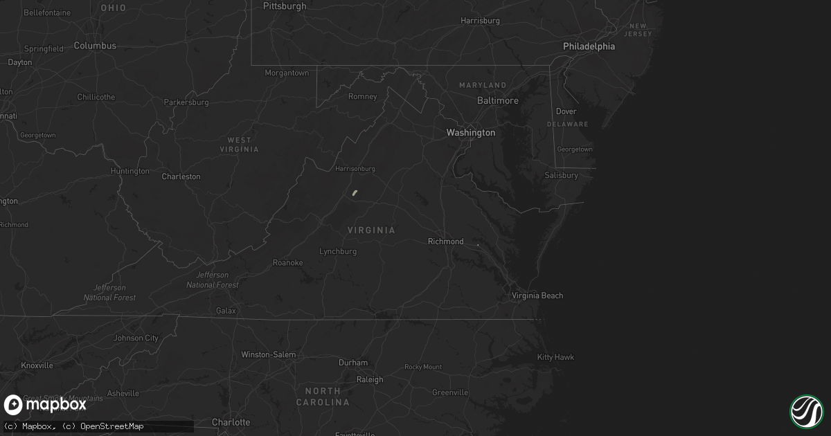 Hail map in Virginia on April 12, 2011