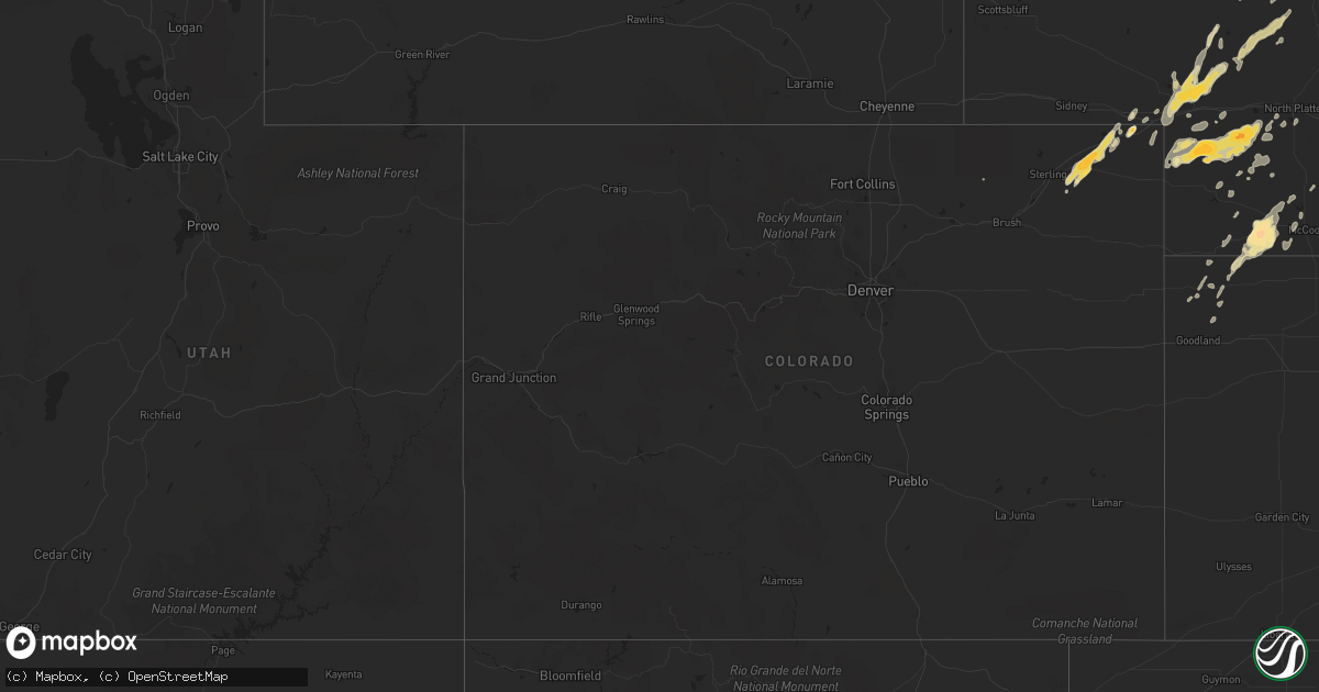 Hail map in Colorado on April 12, 2012