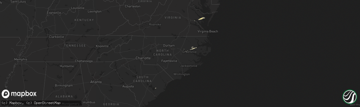 Hail map in North Carolina on April 12, 2013