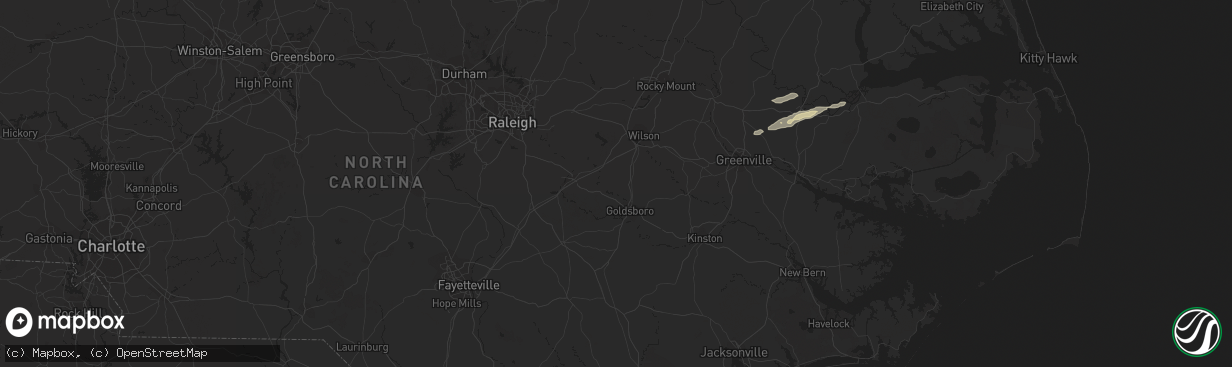 Hail map in Williamston, NC on April 12, 2013