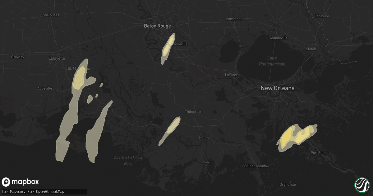 Hail map in Saint Gabriel, LA on April 13, 2013
