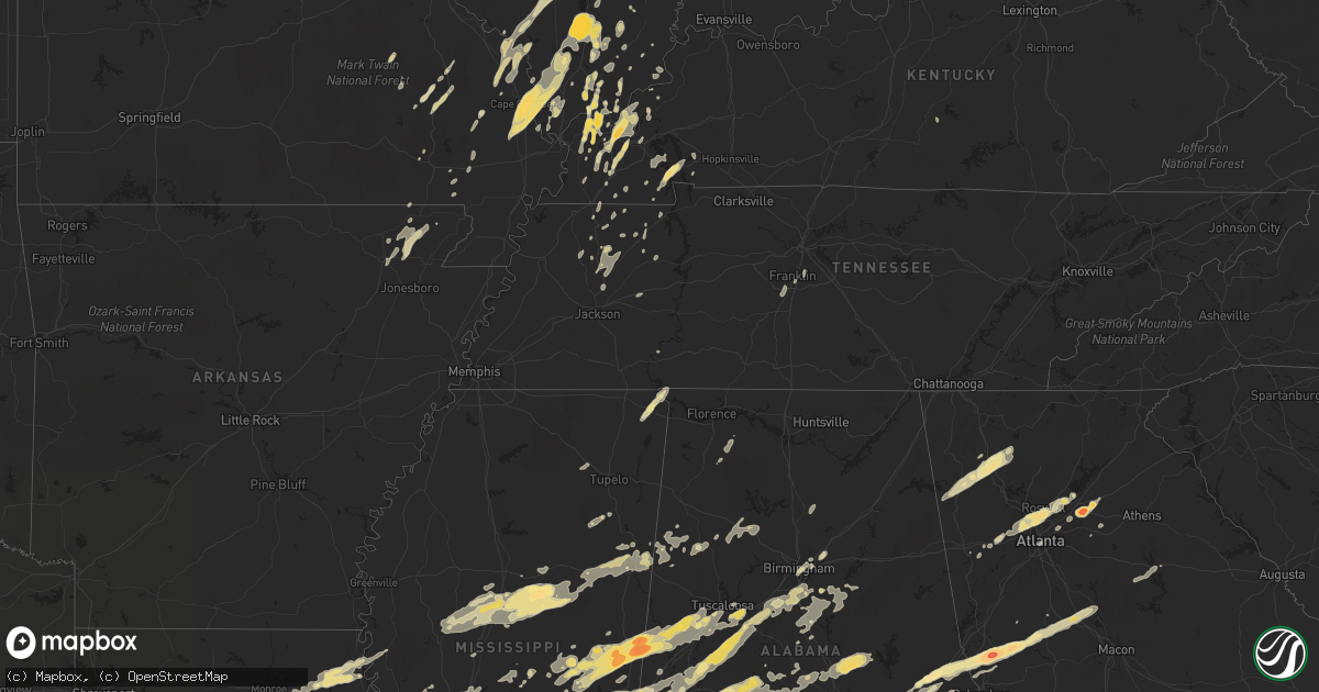 Hail map in Arkansas on April 15, 2011