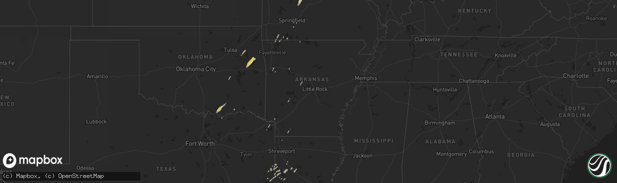 Hail map on April 15, 2012