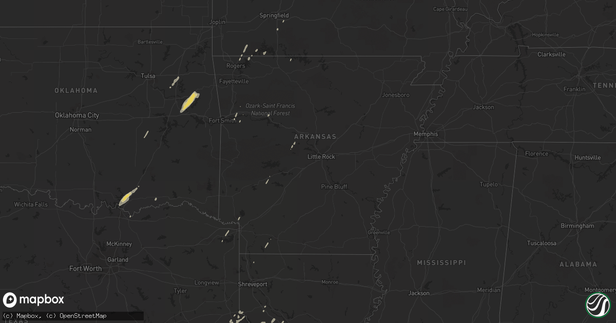 Hail map on April 15, 2012