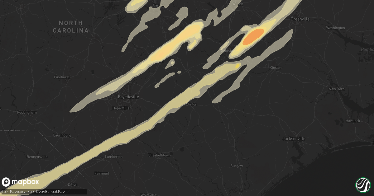 Hail map in Cary, NC on April 16, 2011