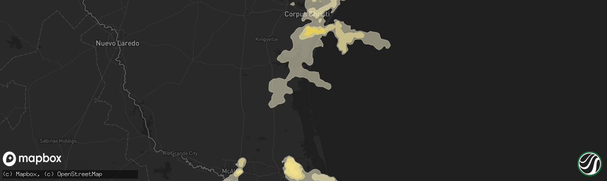 Hail map in Aransas Pass, TX on April 16, 2012