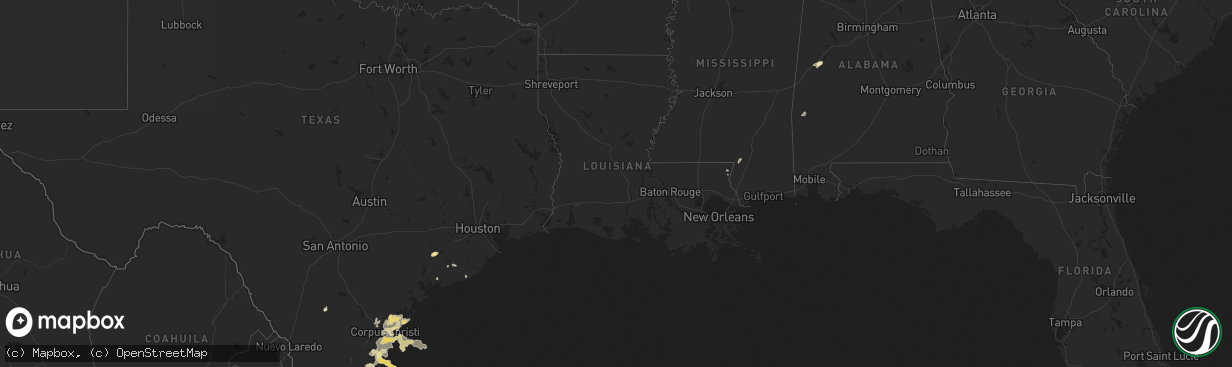 Hail map in Texas on April 16, 2012