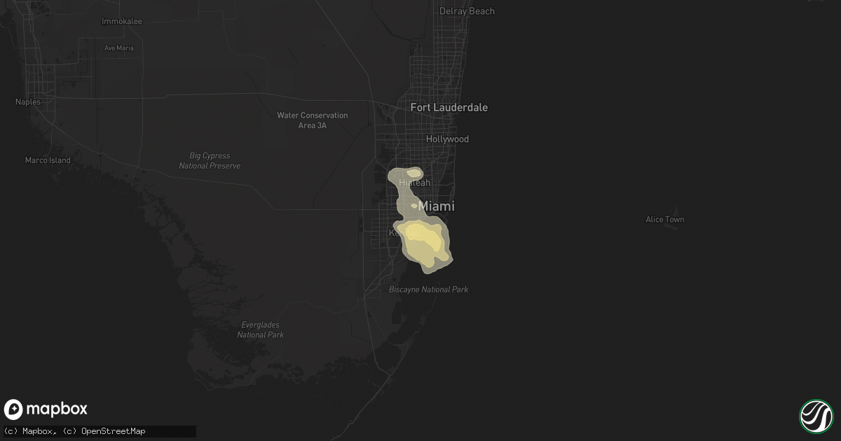 Hail map in Opa Locka, FL on April 17, 2011
