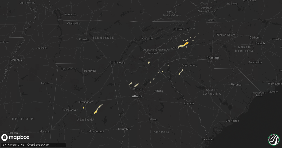 Hail map in Alabama on April 17, 2012