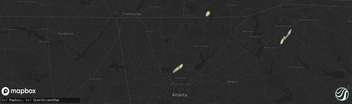 Hail map in Canton, GA on April 17, 2012
