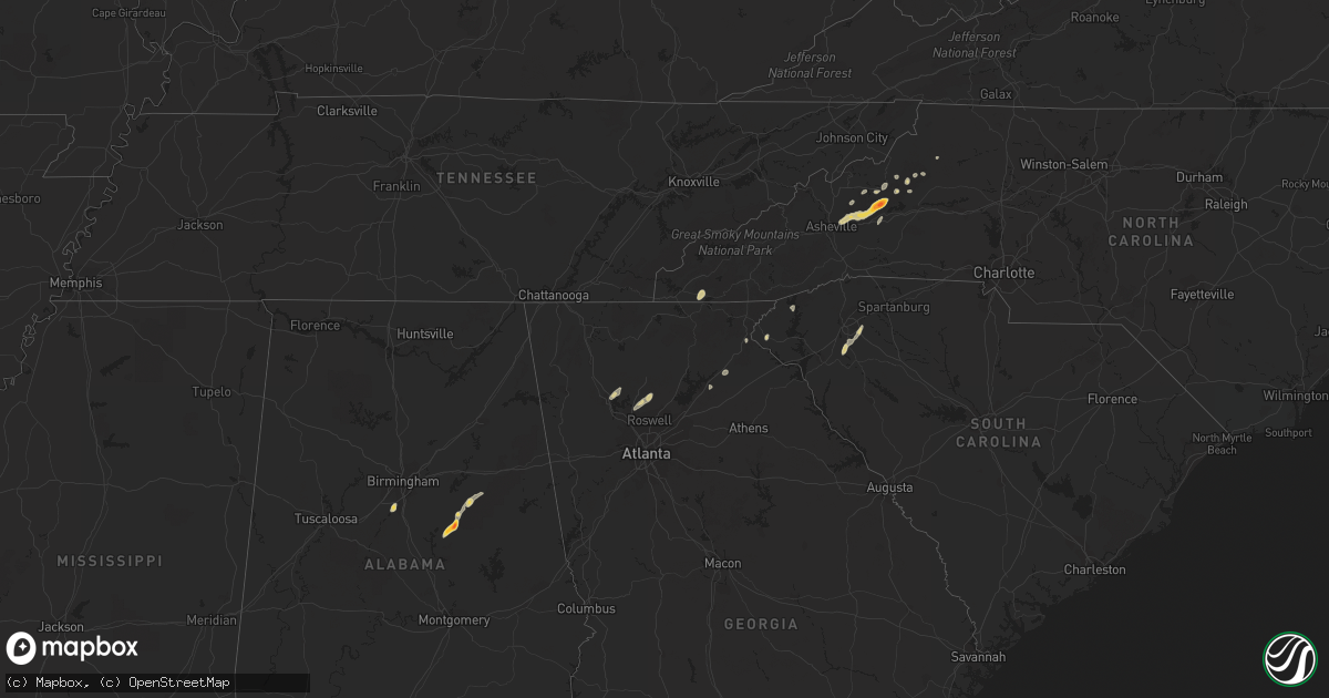 Hail map on April 17, 2012
