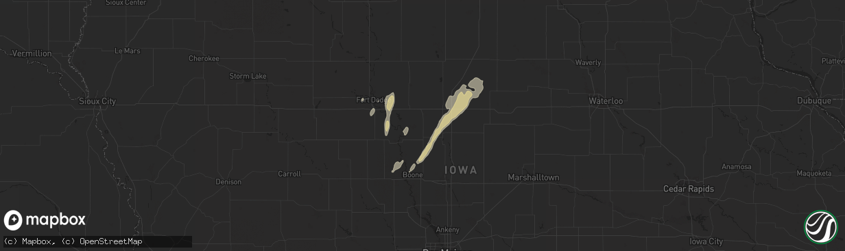 Hail map in Lehigh, IA on April 17, 2018